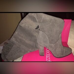 Shoe Dazzle Taupe Heeled Boots